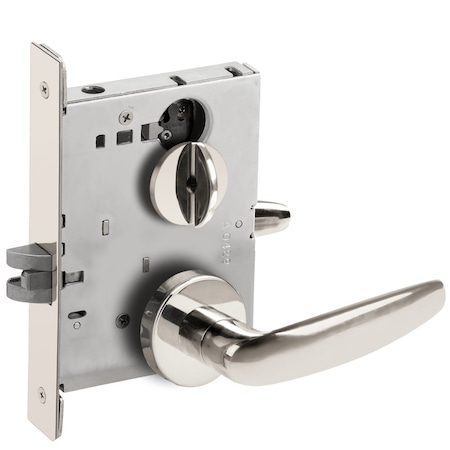 Schlage Grade 1 Bed Bathroom Privacy Mortise Lock, 07 Lever, A Rose, Bright Chrome Finish, Field Reversible L9040 07A 625